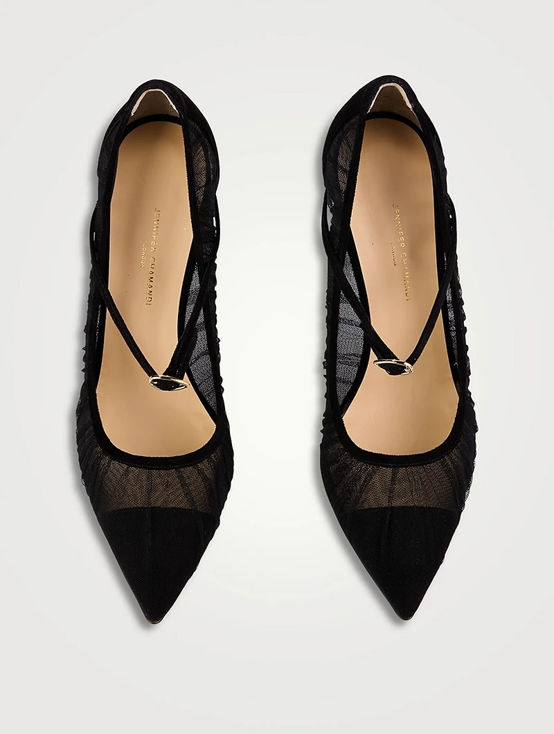 Lorenzo Tulle And Suede Pumps