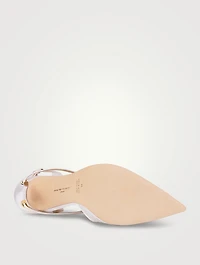Vittorio Satin And Lace Slingback Pumps