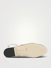 Mattia Metallic Leather Slingback Flats
