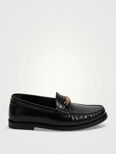 MA Chain Leather Loafers