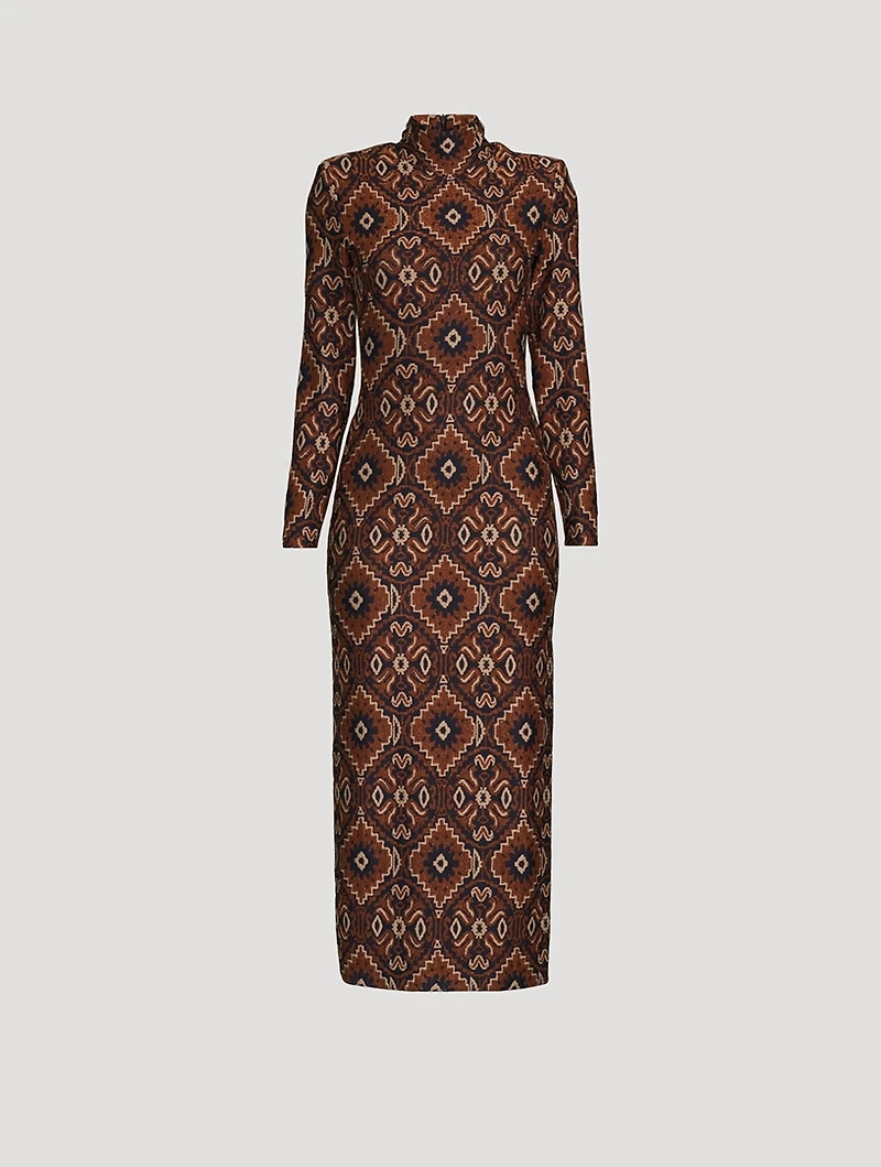 Midi Dress Medallion Print