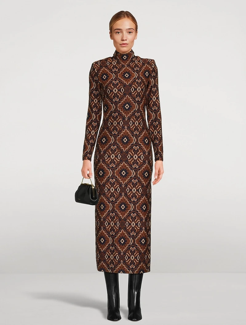 Midi Dress Medallion Print