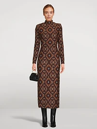 Midi Dress Medallion Print