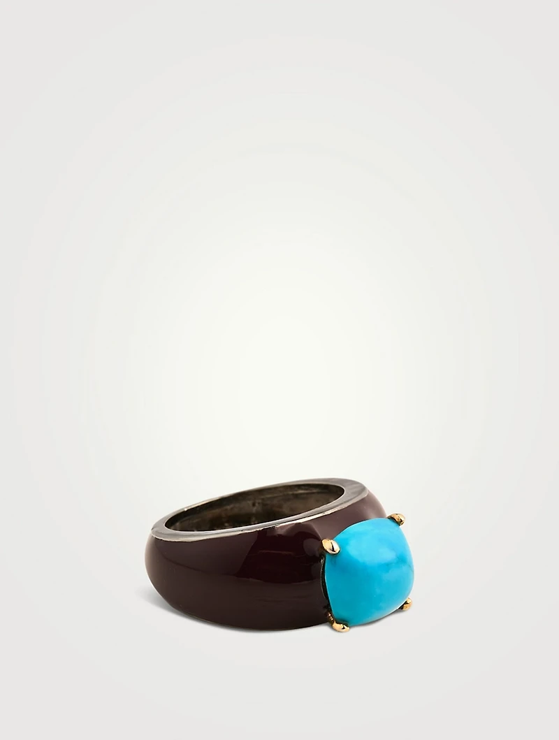 Globe Ring With Turquoise