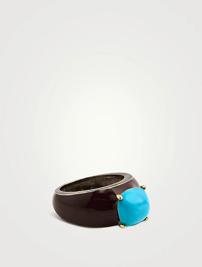 Globe Ring With Turquoise