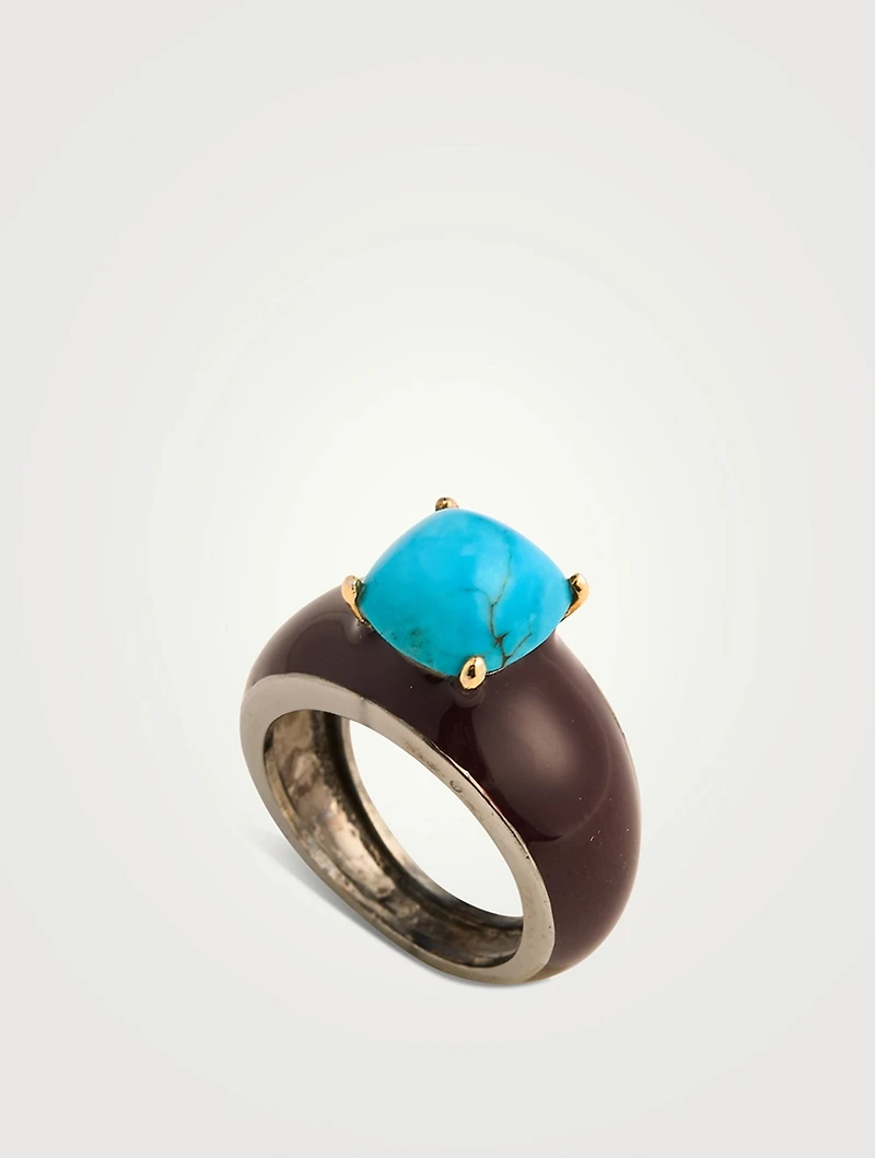 Globe Ring With Turquoise