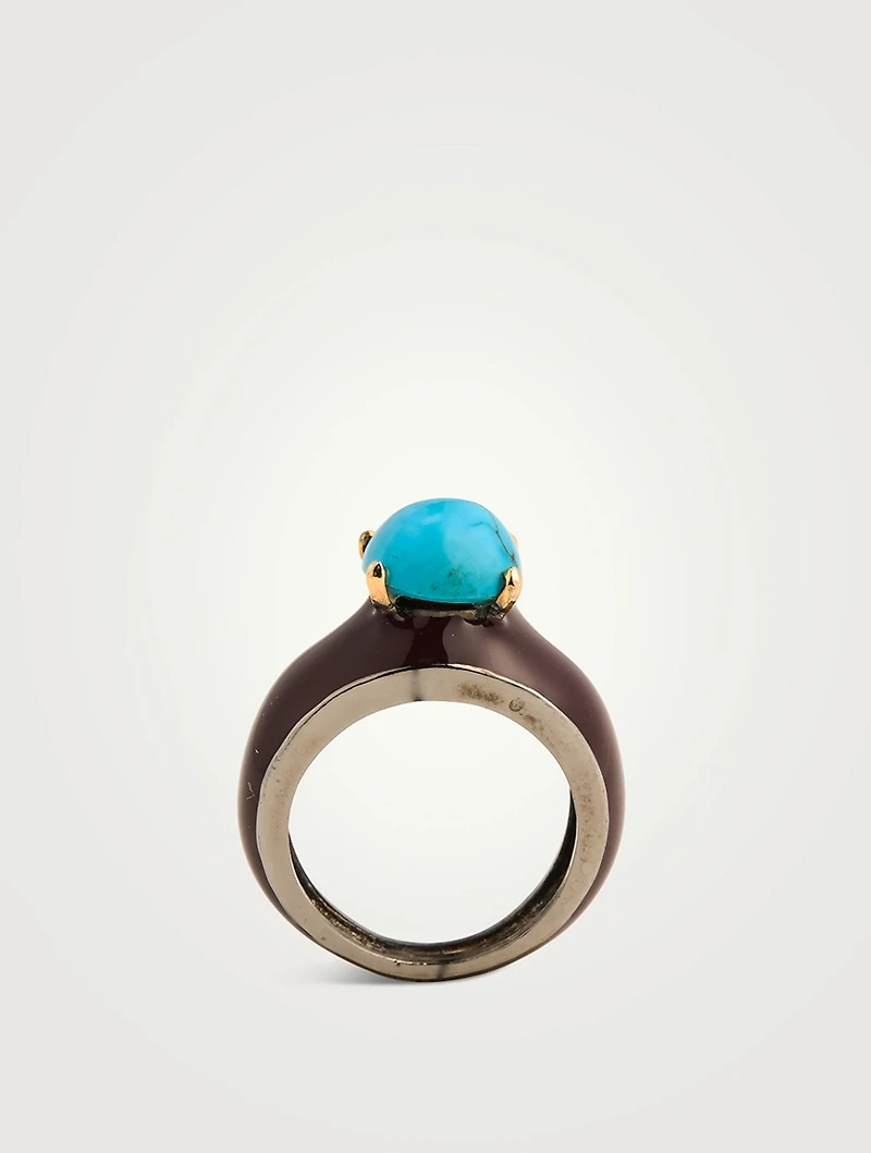 Globe Ring With Turquoise