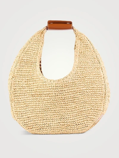 Large Moon Raffia Shoulder Bag