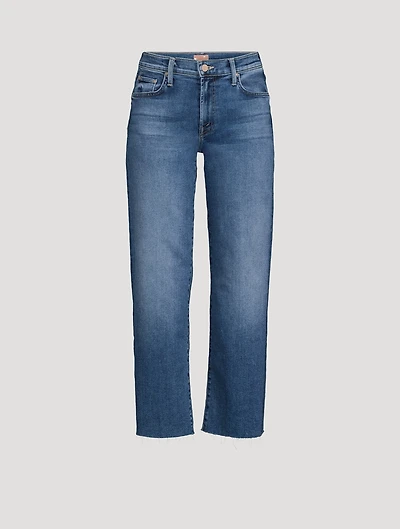 Mid Rambler Zip Ankle Fray Straight-Leg Jeans