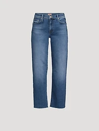 Mid Rambler Zip Ankle Fray Straight-Leg Jeans
