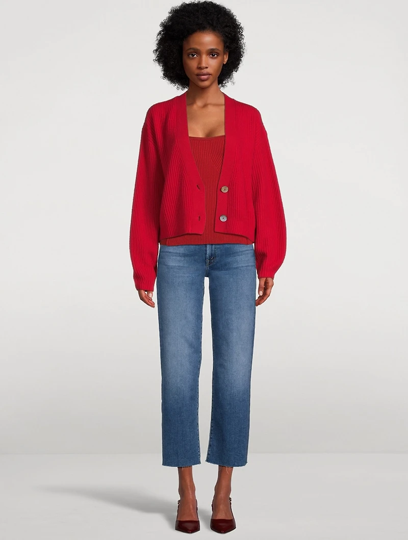 Mid Rambler Zip Ankle Fray Straight-Leg Jeans