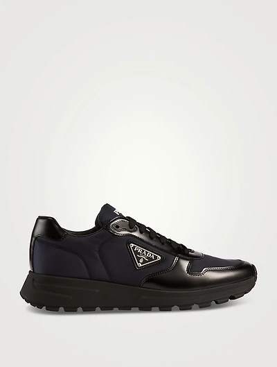 Prax Re-Nylon And Leather Sneakers