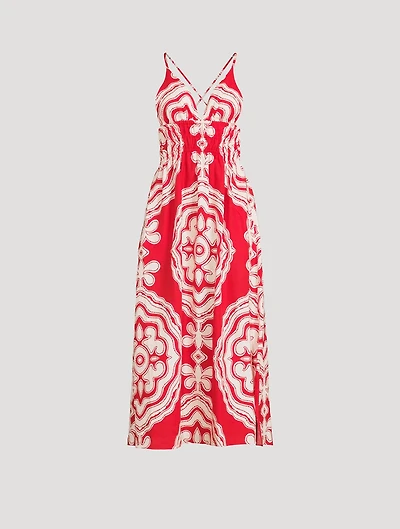 Gete Printed Linen Triangle Dress