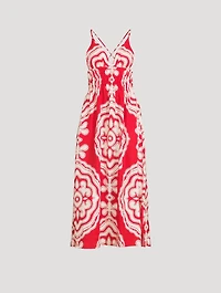 Gete Printed Linen Triangle Dress
