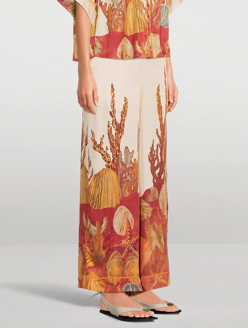 Palazzo Pants  Ocean Floor Print
