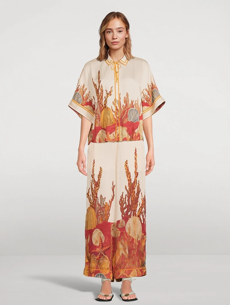 Palazzo Pants  Ocean Floor Print