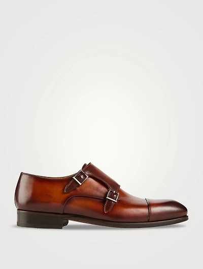 Tinos Leather Monk Strap Shoes