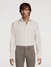 Lano Cotton And Wool Shirt Stripe Print