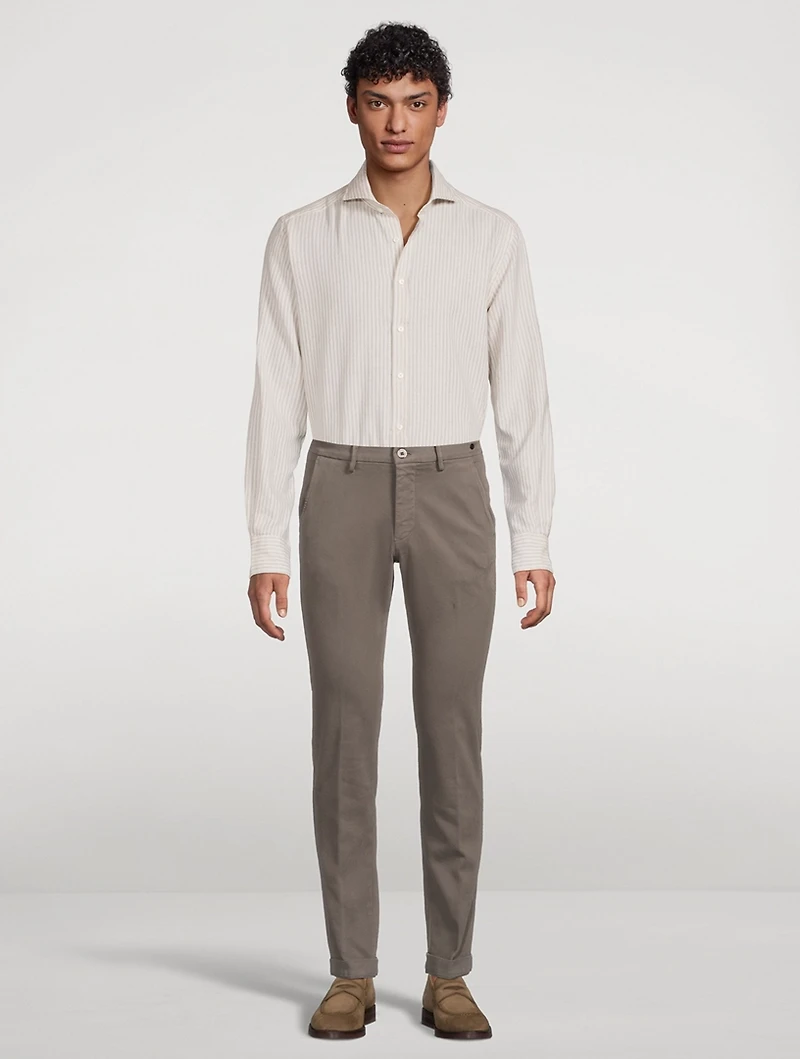 Lano Cotton And Wool Shirt Stripe Print