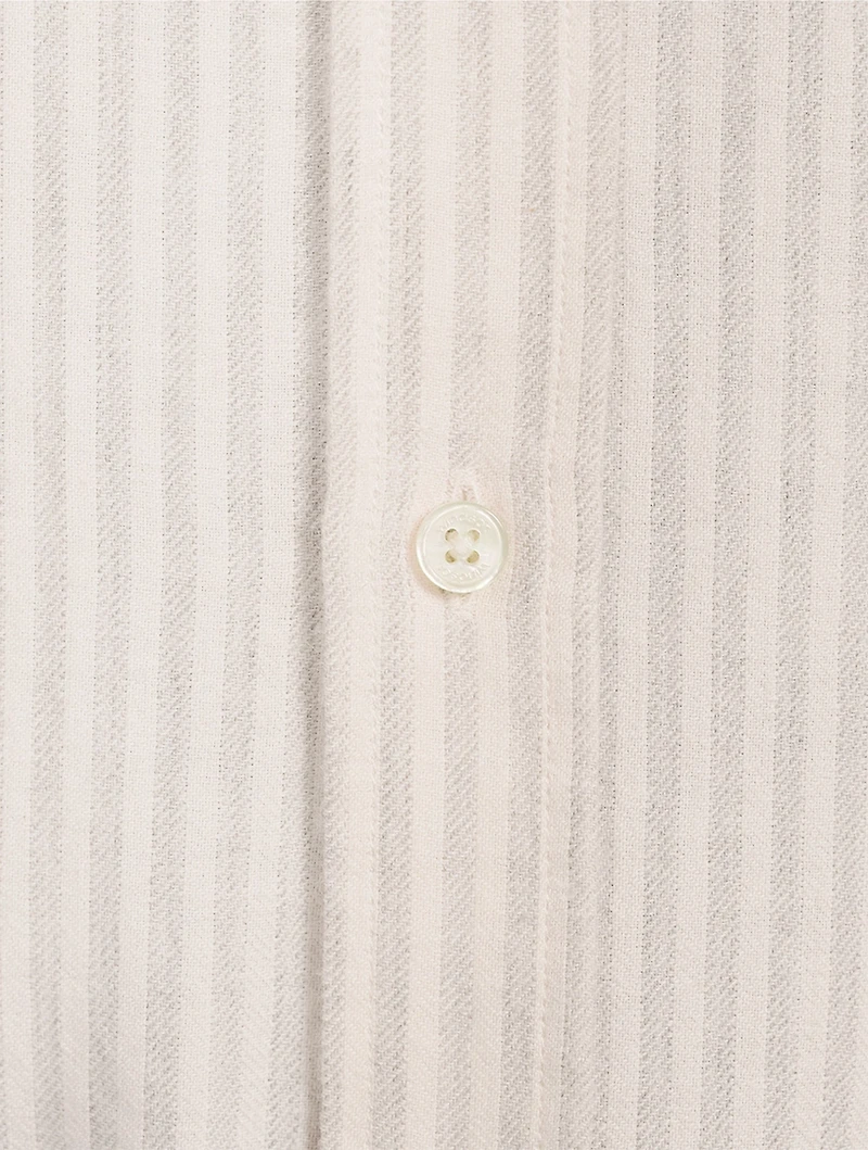 Lano Cotton And Wool Shirt Stripe Print