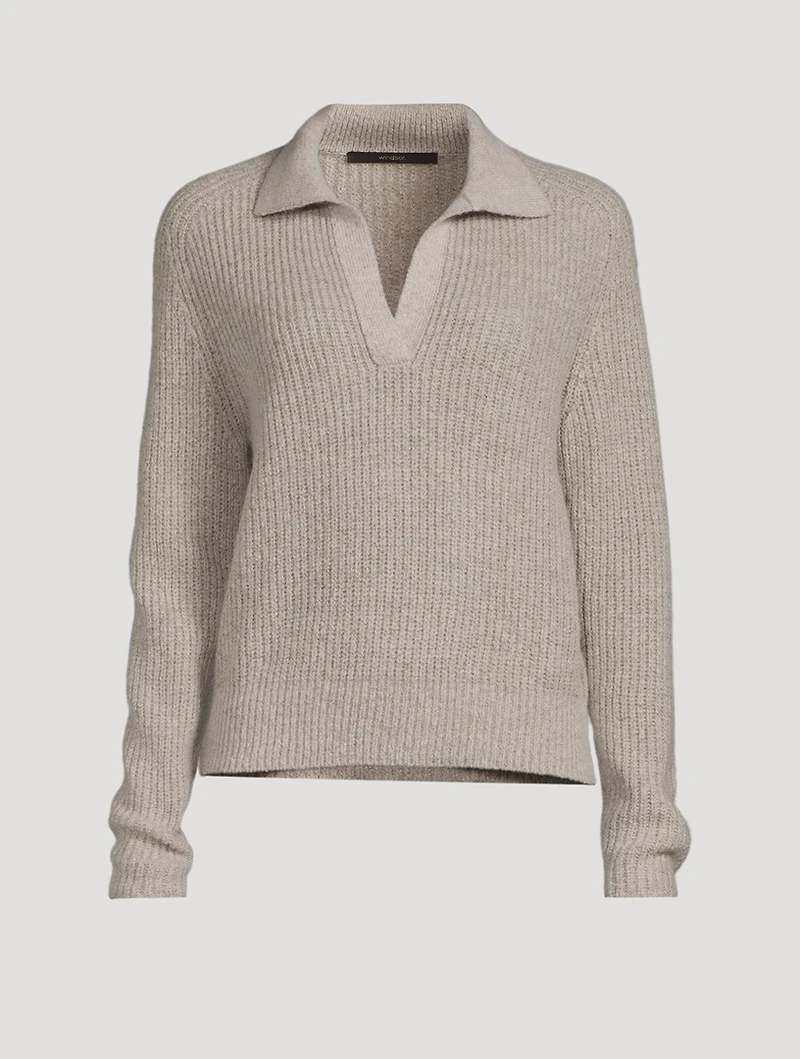 Wool Cashmere Polo Sweater