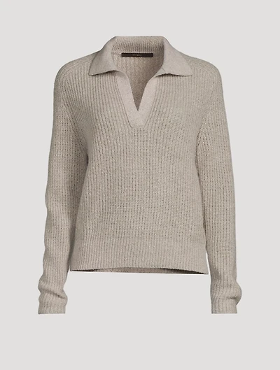 Wool Cashmere Polo Sweater