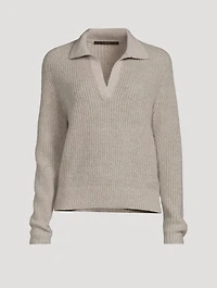 Wool Cashmere Polo Sweater