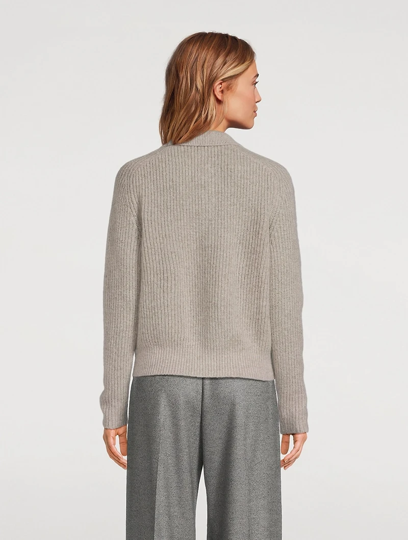 Wool Cashmere Polo Sweater