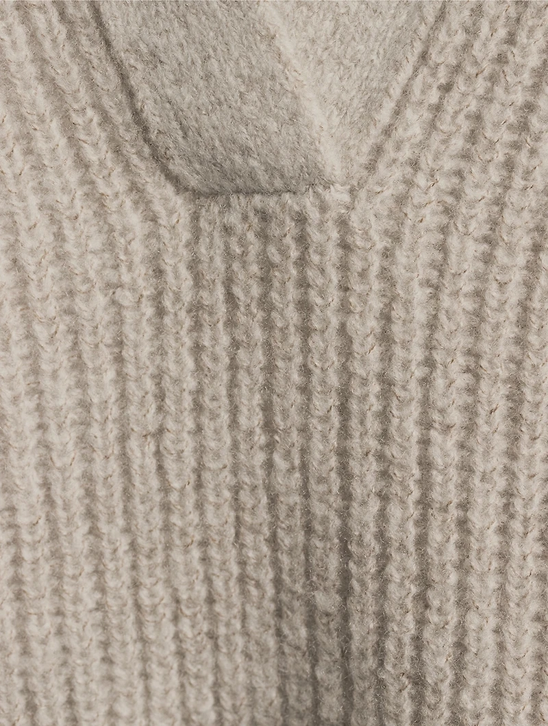 Wool Cashmere Polo Sweater