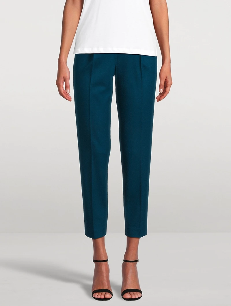 Wool Flannel Slim Trousers