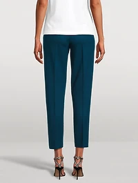 Wool Flannel Slim Trousers