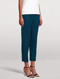 Wool Flannel Slim Trousers