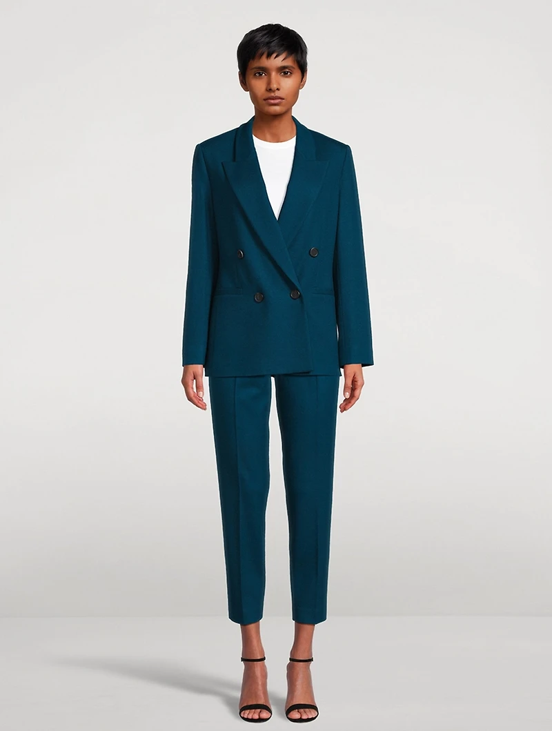 Wool Flannel Slim Trousers