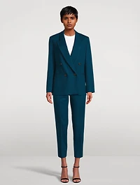 Wool Flannel Slim Trousers