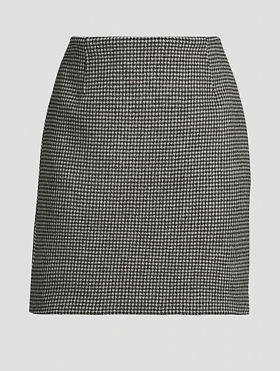 Houndstooth Wool Mini Skirt