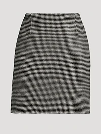 Houndstooth Wool Mini Skirt