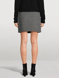 Houndstooth Wool Mini Skirt