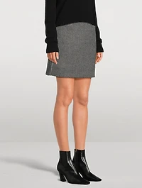 Houndstooth Wool Mini Skirt