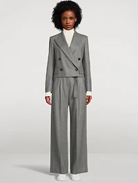 Belted Wide-Leg Wool Trousers