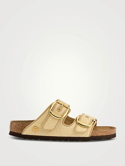 Arizona Big Buckle Raffia Slide Sandals