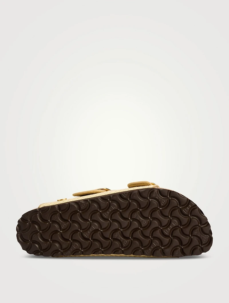 Arizona Big Buckle Raffia Slide Sandals