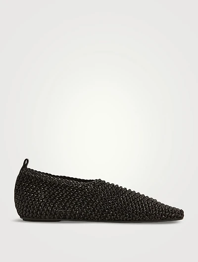 Woven Leather Ballerinas