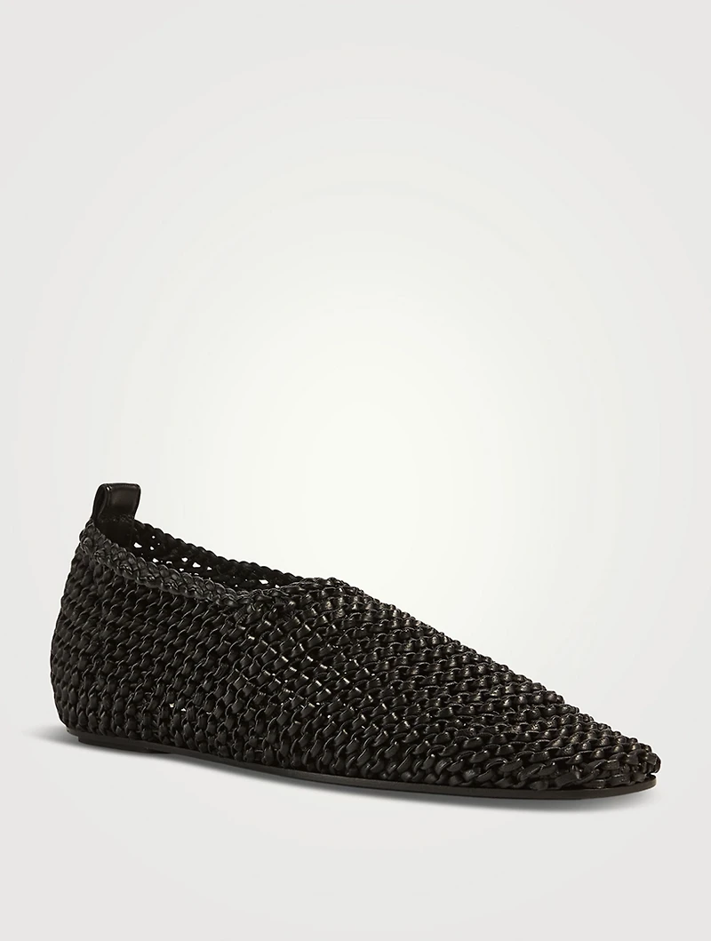Woven Leather Ballerinas