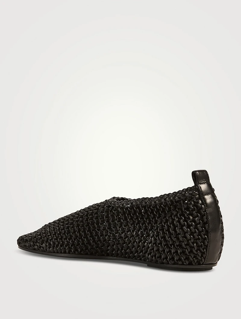 Woven Leather Ballerinas