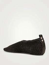 Woven Leather Ballerinas