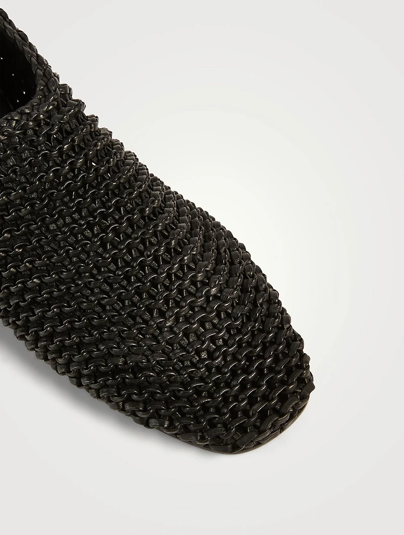 Woven Leather Ballerinas