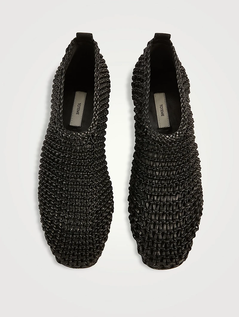 Woven Leather Ballerinas