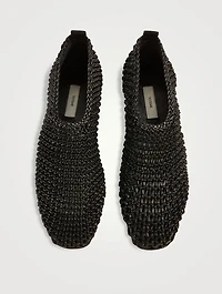 Woven Leather Ballerinas