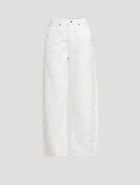 The Pearl Embellished Barrel-Leg Jeans