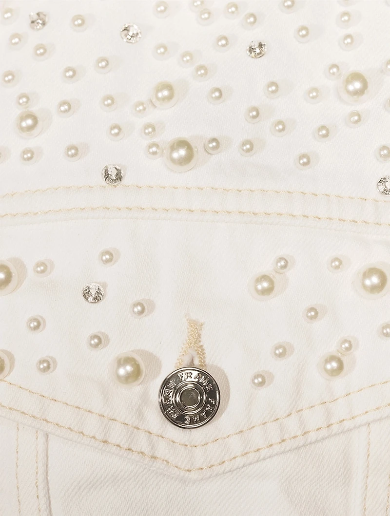 The Pearl Embellished Denim Jacket
